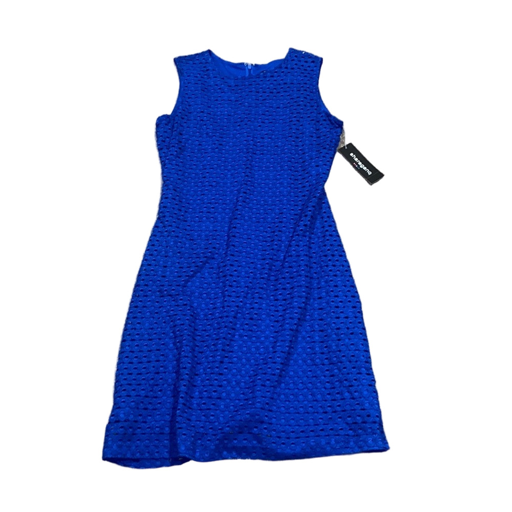 Sharagano Cobalt Blue Sleeveless Textured Sheath Dress SIZE 10